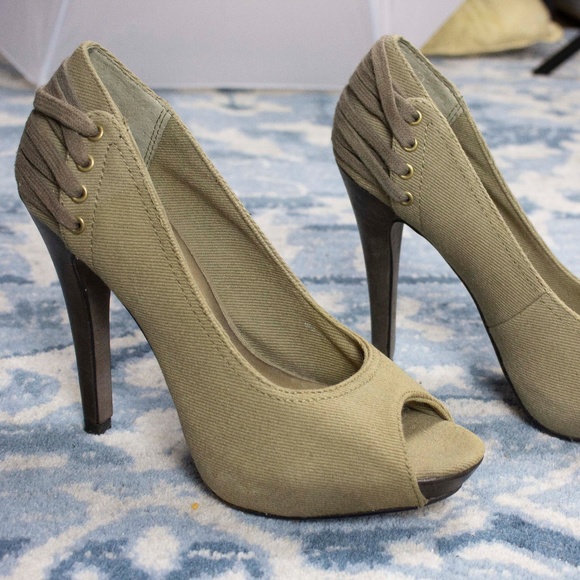 ASH ITALIA Laced Cargo Canvas Heels - Picture 6 of 6